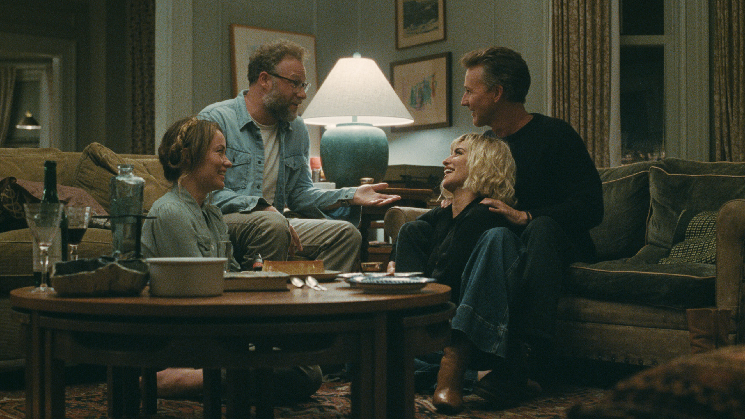 <p>Olivia Wilde, Seth Rogen, Penélope Cruz and Edward Norton appear in The Invite by Olivia Wilde, an official selection of the 2026 Sundance Film Festival. Courtesy of Sundance Institute | photo c/o The Invite</p>
